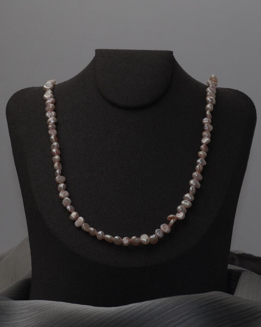 Sterling Silver Pink Pearl Necklace 16.1G / 22in